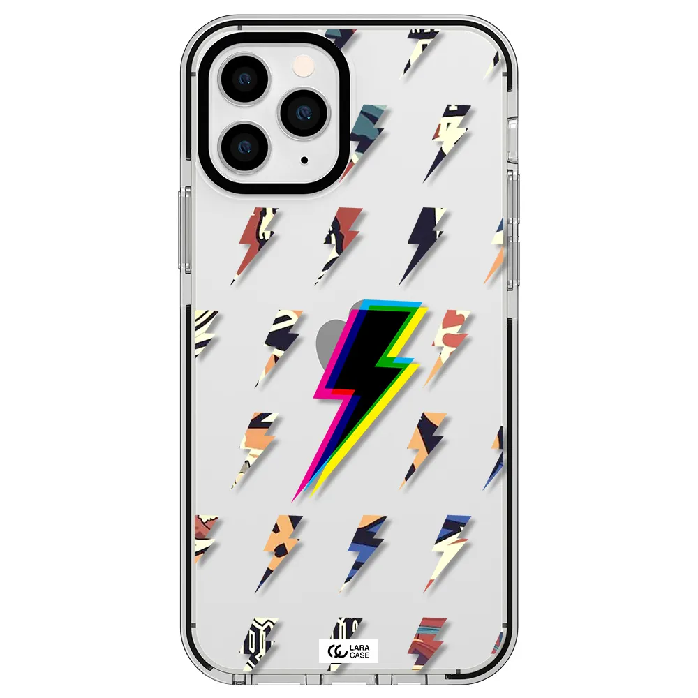 Thunder Glitch Apple iPhone 11 pro max impact black border Case