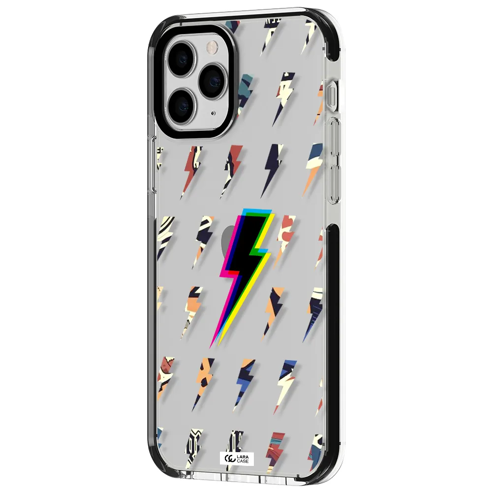 Thunder Glitch Apple iPhone 11 pro max impact black border Case