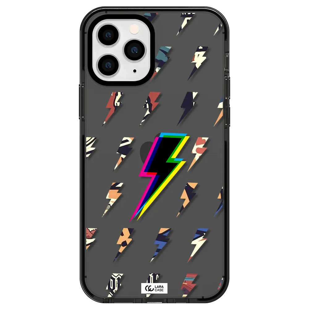 Thunder Glitch Apple iPhone 11 pro max impact Smoke Black Case