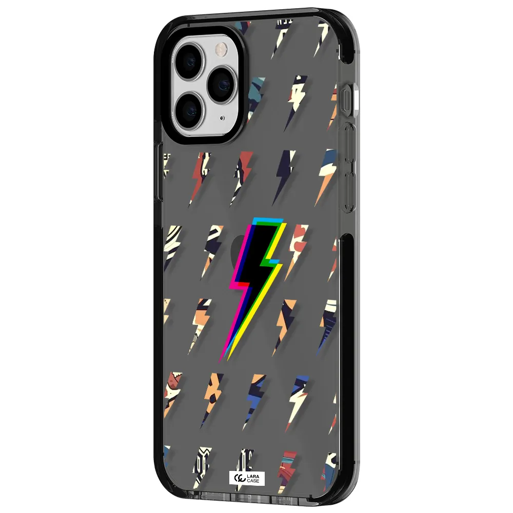Thunder Glitch Apple iPhone 11 pro max impact Smoke Black Case