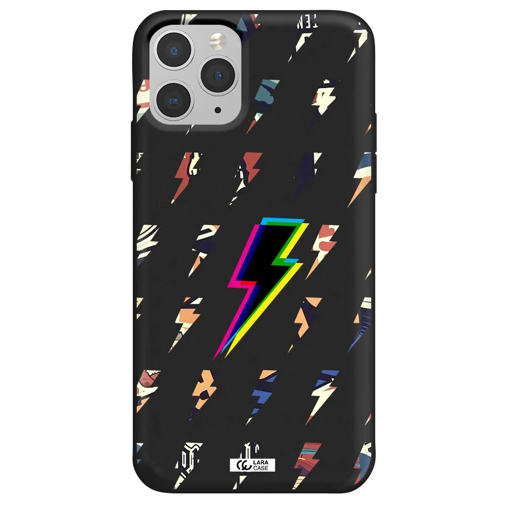 Thunder Glitch Apple iPhone 11 pro max Silicone black Case