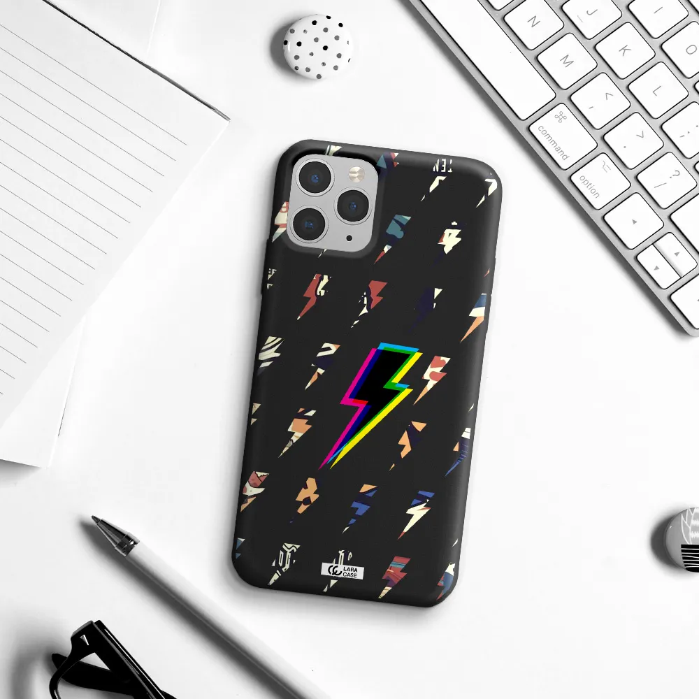 Thunder Glitch Apple iPhone 11 pro Silicone black Case