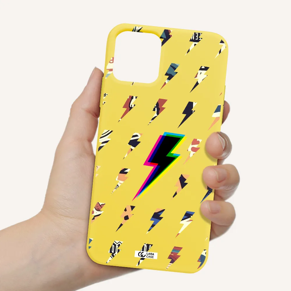 Thunder Glitch Apple iPhone 11 pro Silicone canary yellow Case