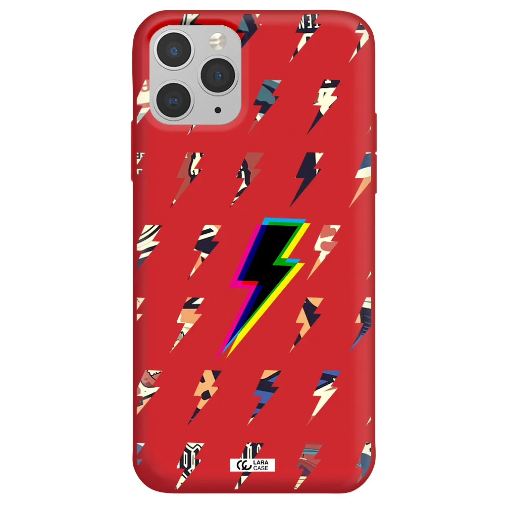 Thunder Glitch Apple iPhone 11 pro Silicone Imperial Red Case