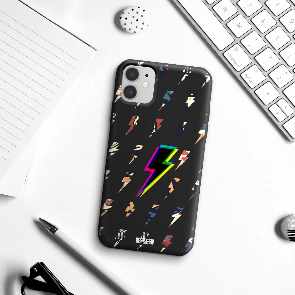 Thunder Glitch Apple iPhone 11 Silicone black Case