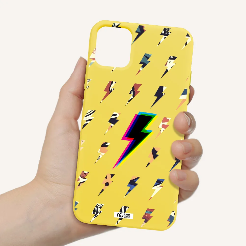 Thunder Glitch Apple iPhone 11 Silicone canary yellow Case