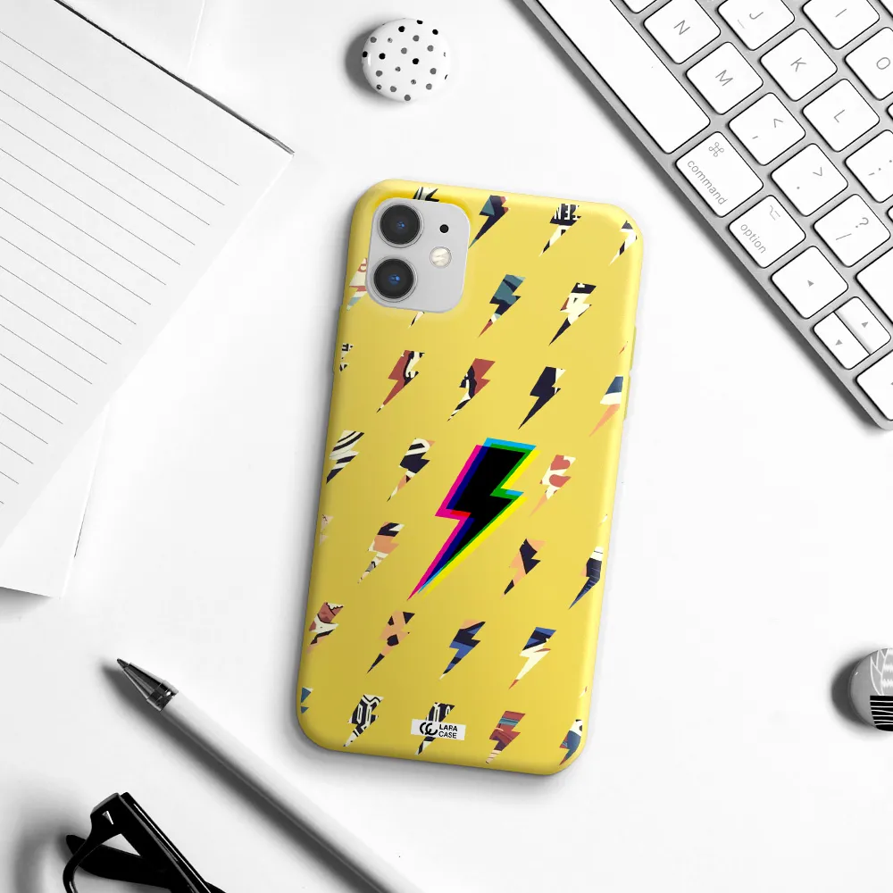 Thunder Glitch Apple iPhone 11 Silicone canary yellow Case