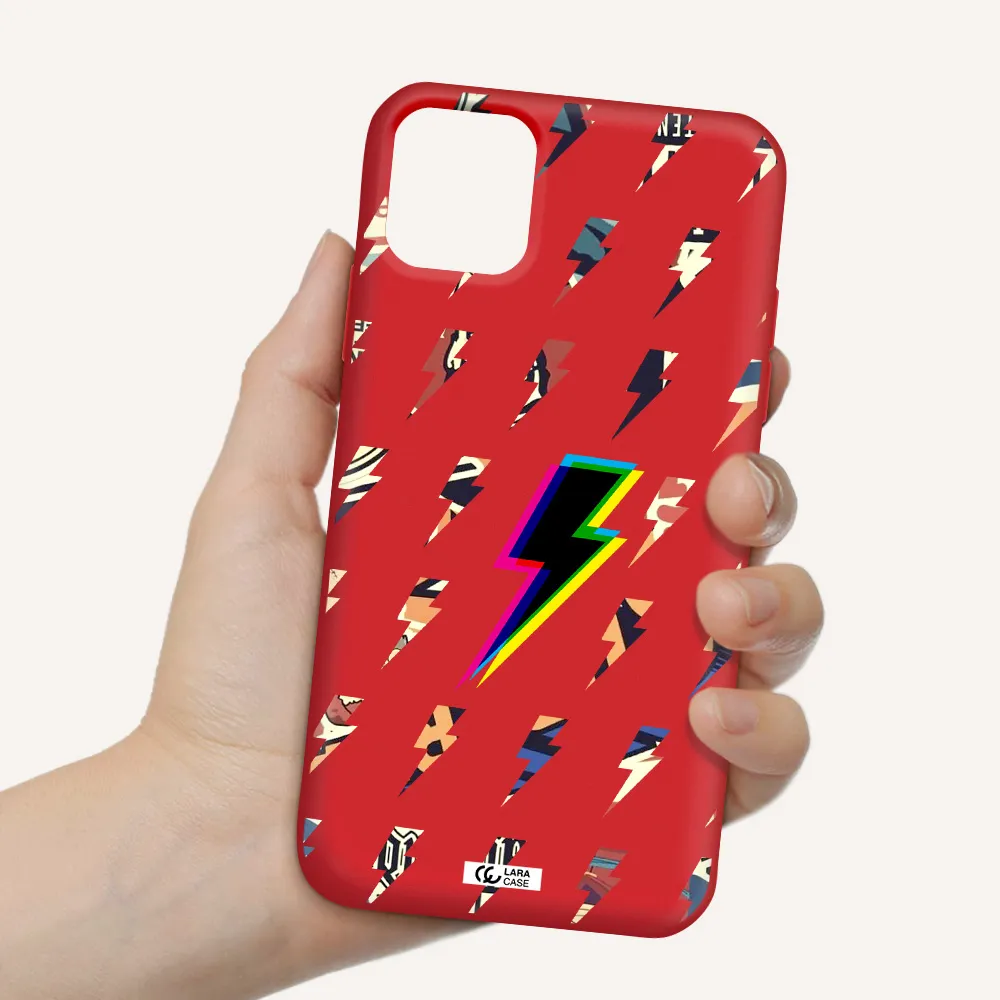 Thunder Glitch Apple iPhone 11 Silicone Imperial Red Case