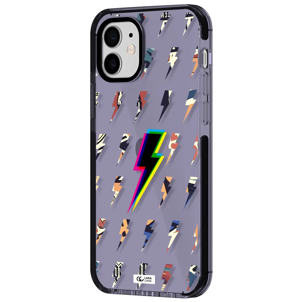 Thunder Glitch Apple iPhone 12 impact Lilac Case