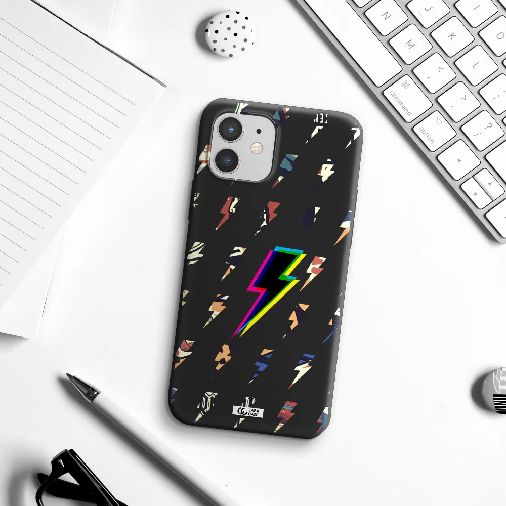 Thunder Glitch Apple iPhone 12 mini Silicone black Case