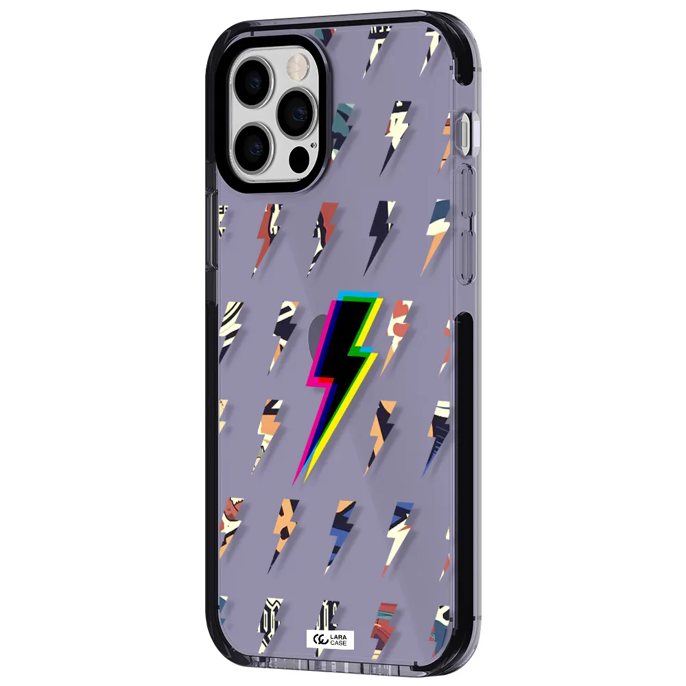 Thunder Glitch Apple iPhone 12 pro impact Lilac Case