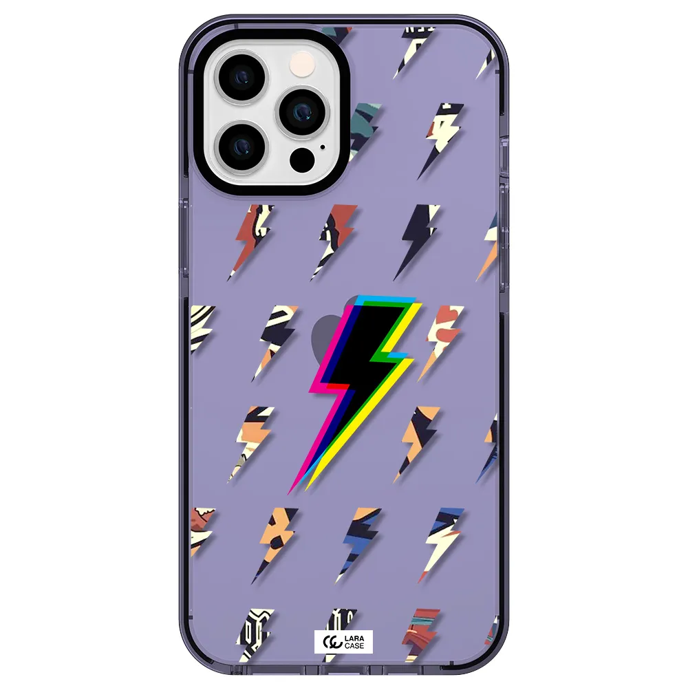 Thunder Glitch Apple iPhone 12 pro max impact Lilac Case