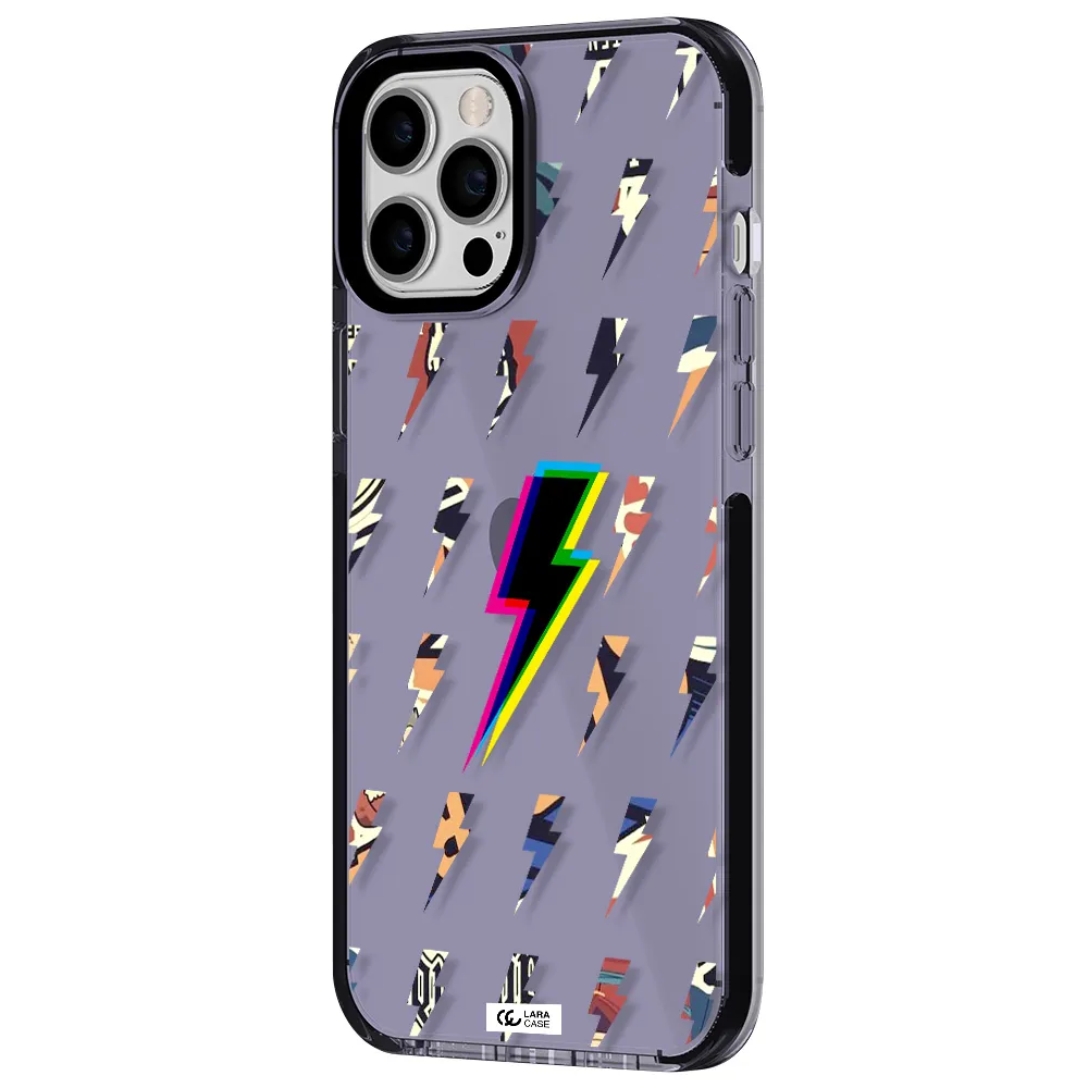 Thunder Glitch Apple iPhone 12 pro max impact Lilac Case