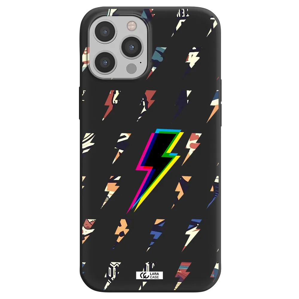 Thunder Glitch Apple iPhone 12 pro Silicone black Case
