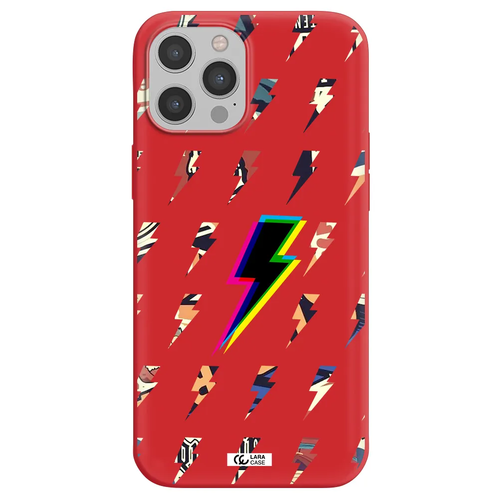 Thunder Glitch Apple iPhone 12 pro Silicone Imperial Red Case