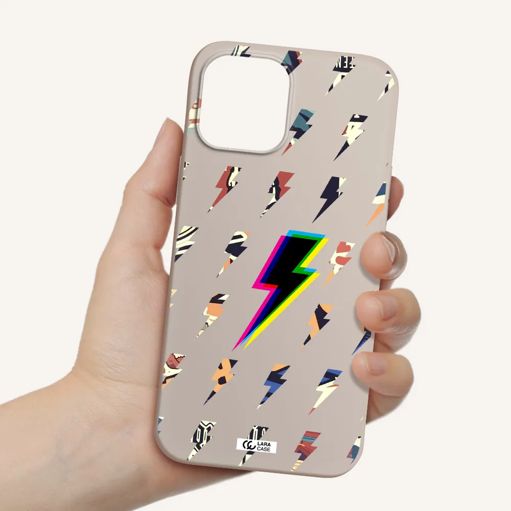 Thunder Glitch Apple iPhone 12 pro Silicone Stone Case