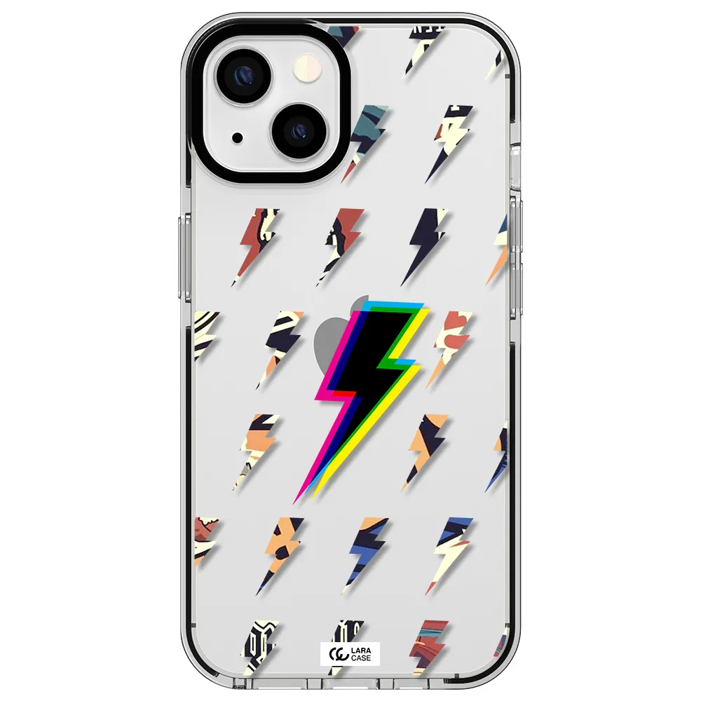 Thunder Glitch Apple iPhone 13 impact black border Case