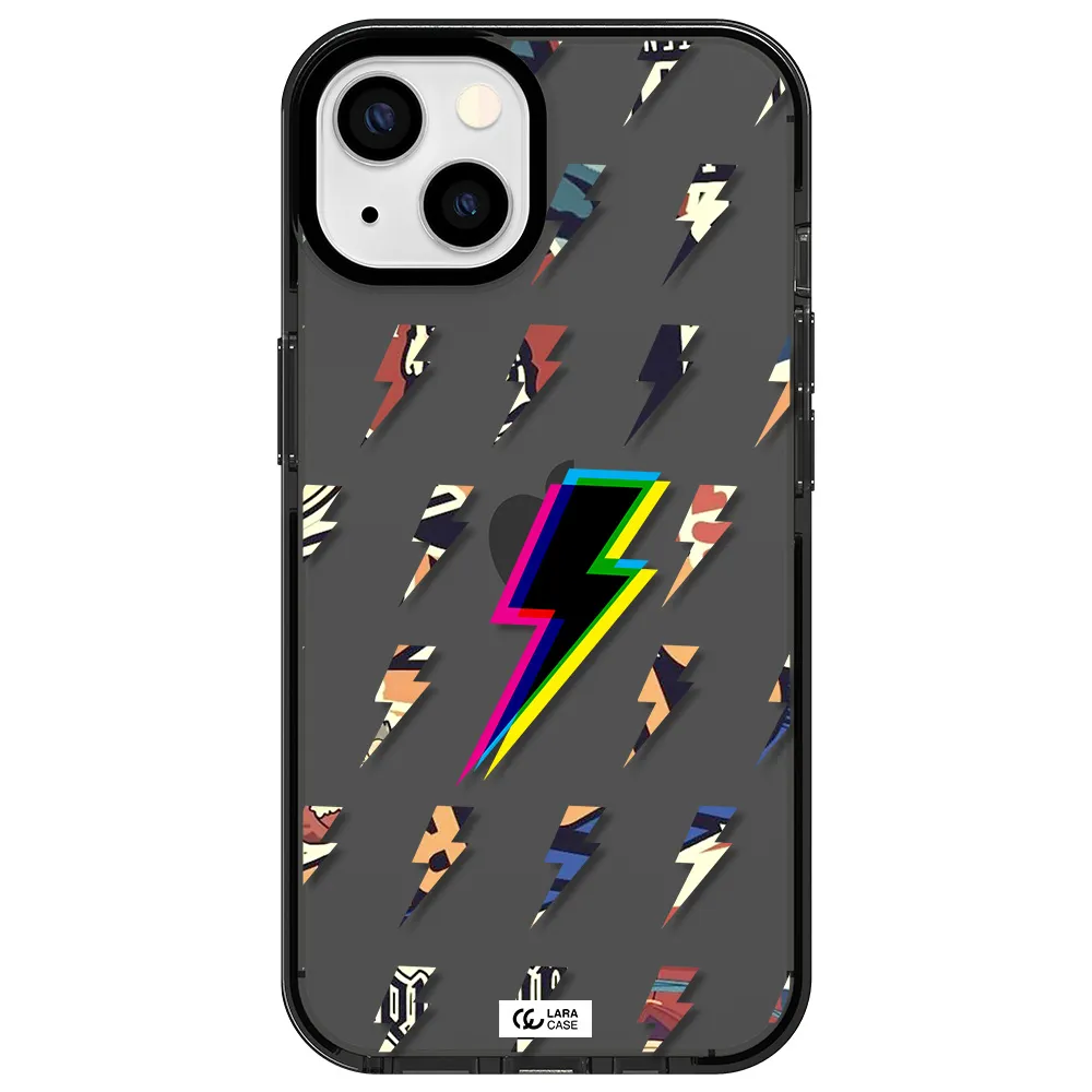 Thunder Glitch Apple iPhone 13 impact Smoke Black Case