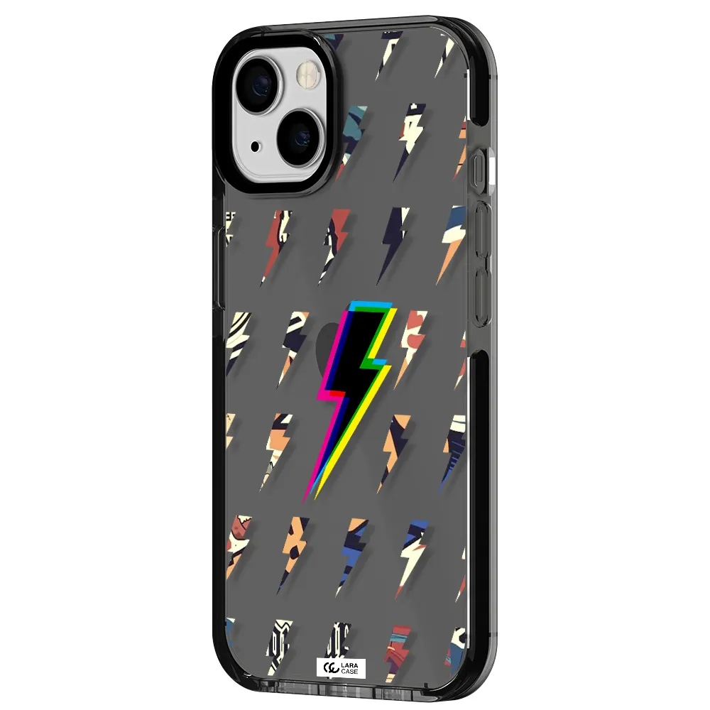 Thunder Glitch Apple iPhone 13 impact Smoke Black Case