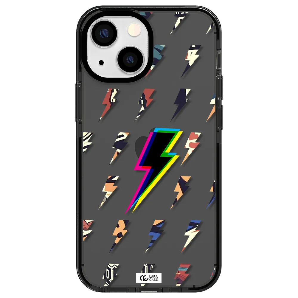 Thunder Glitch Apple iPhone 13 mini impact Smoke Black Case