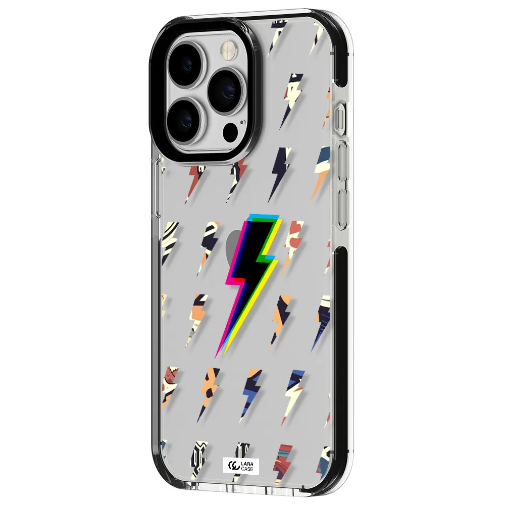 Thunder Glitch Apple iPhone 13 Pro impact black border Case