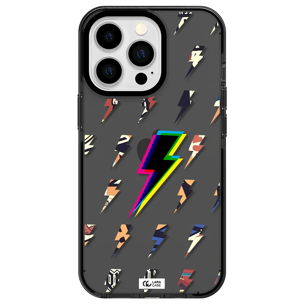 Thunder Glitch Apple iPhone 13 Pro impact Smoke Black Case