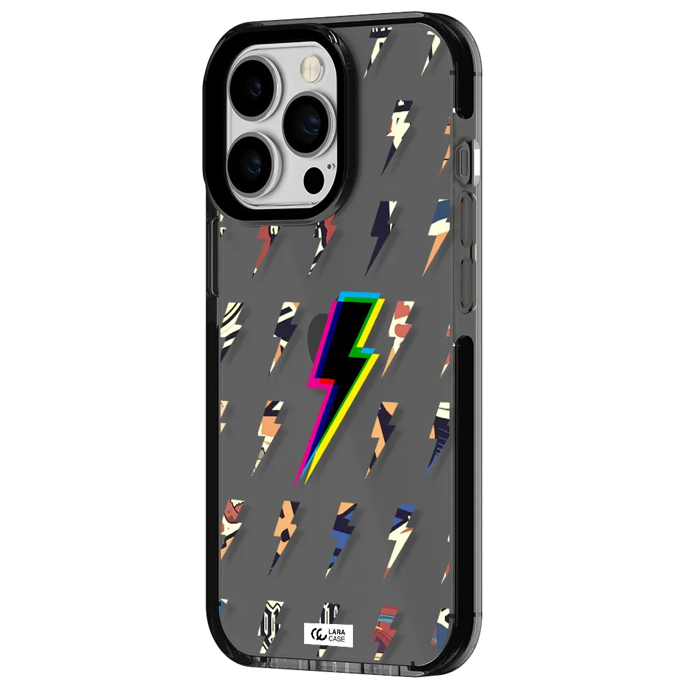 Thunder Glitch Apple iPhone 13 Pro impact Smoke Black Case