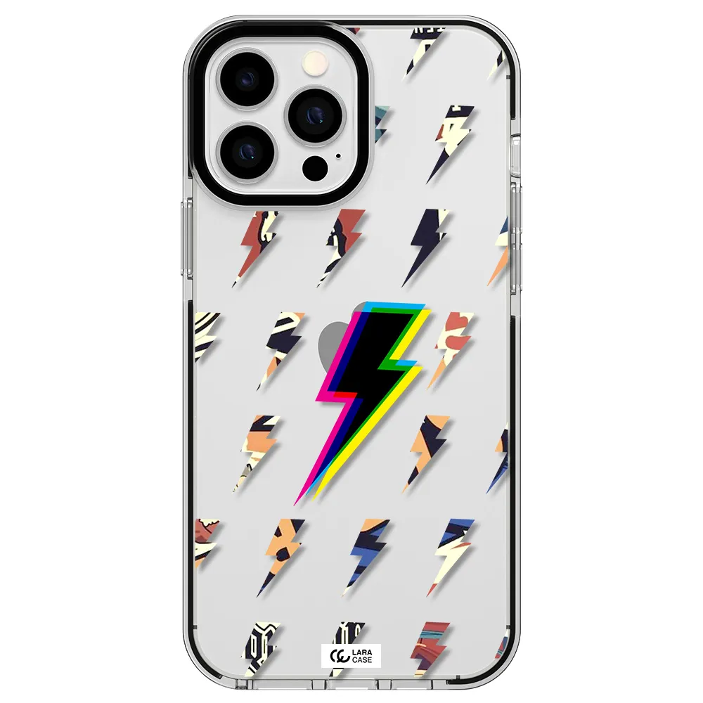 Thunder Glitch Apple iPhone 13 Pro Max impact black border Case
