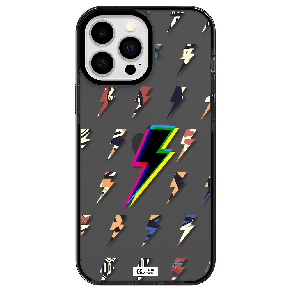 Thunder Glitch Apple iPhone 13 Pro Max impact Smoke Black Case