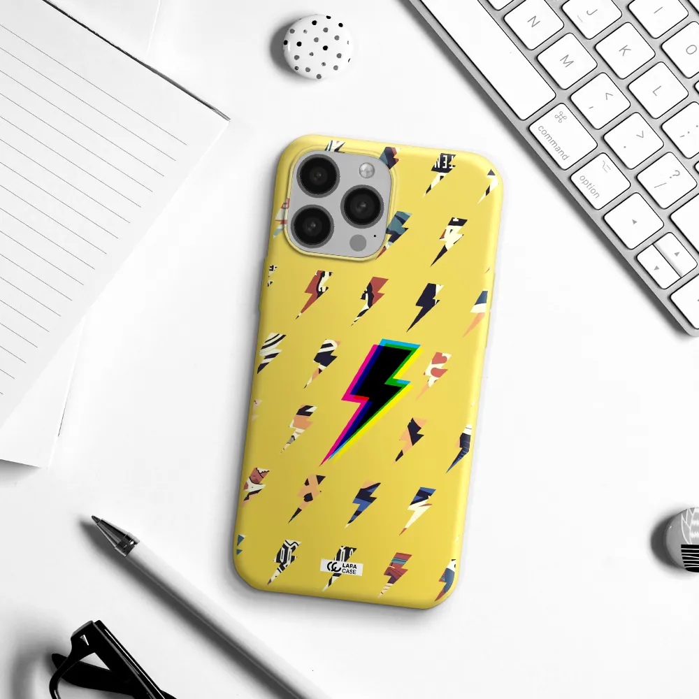 Thunder Glitch Apple iPhone 13 Pro Max Silicone canary yellow Case