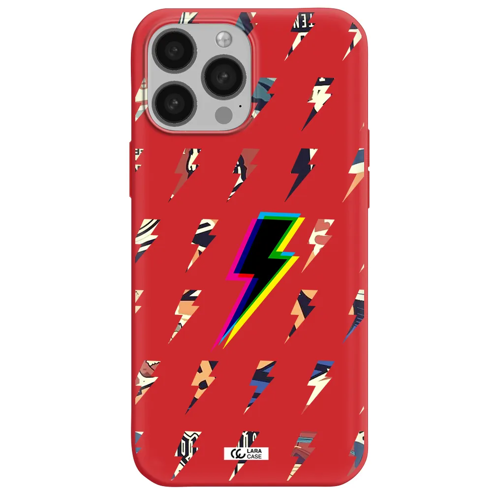Thunder Glitch Apple iPhone 13 Pro Max Silicone Imperial Red Case