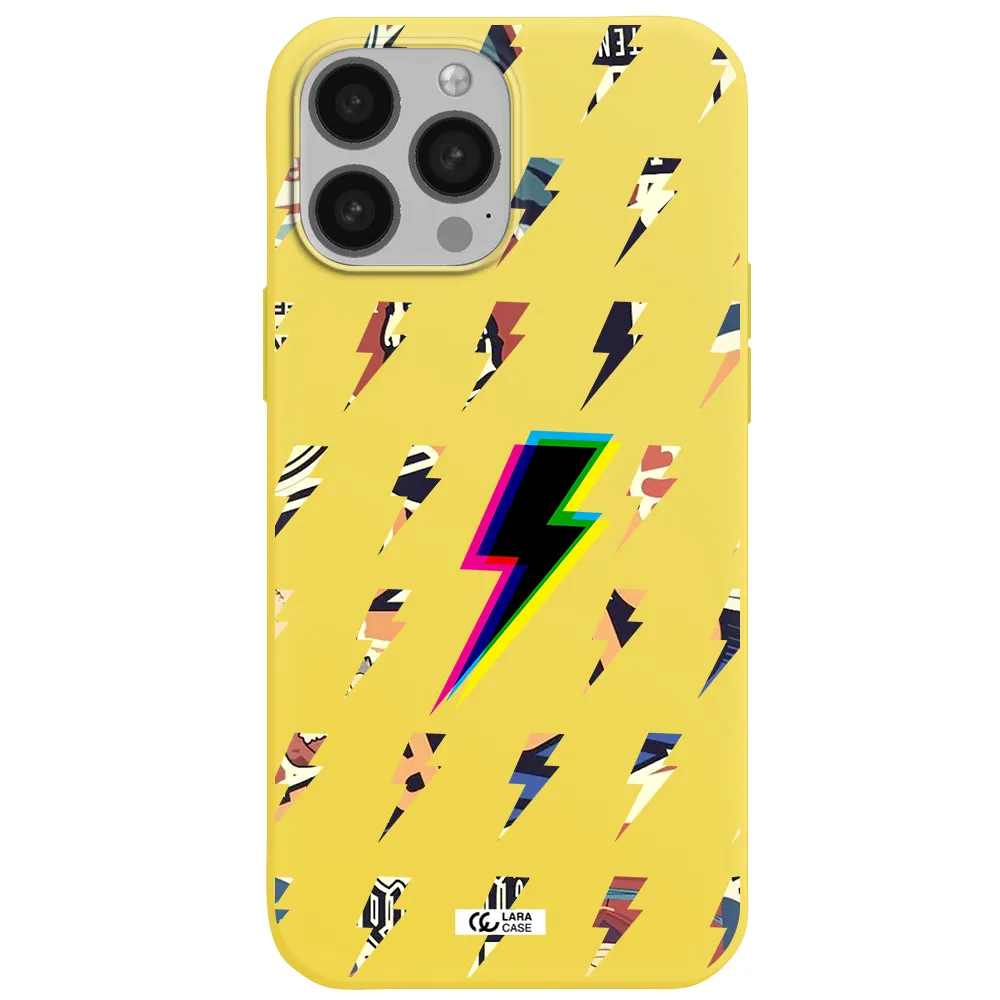 Thunder Glitch Apple iPhone 13 Pro Silicone canary yellow Case