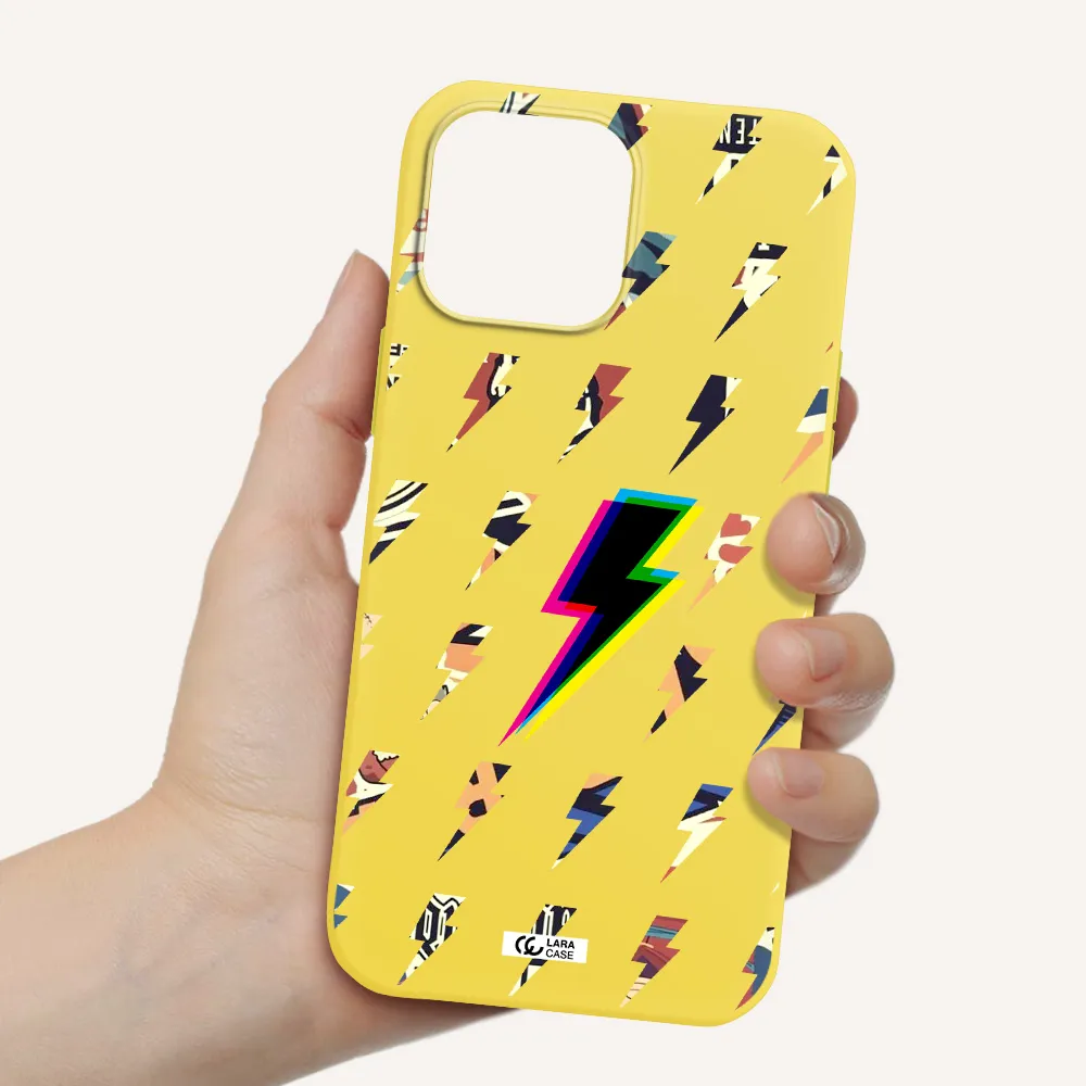 Thunder Glitch Apple iPhone 13 Pro Silicone canary yellow Case