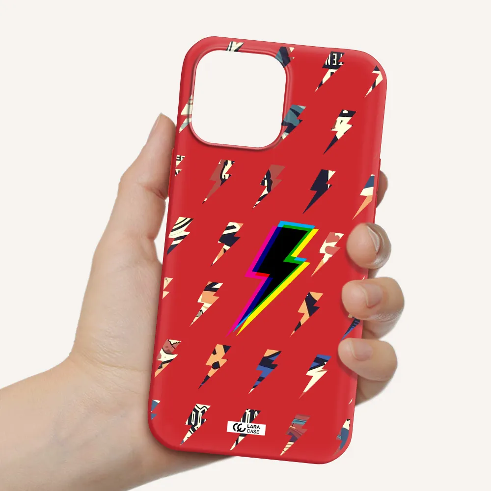 Thunder Glitch Apple iPhone 13 Pro Silicone Imperial Red Case