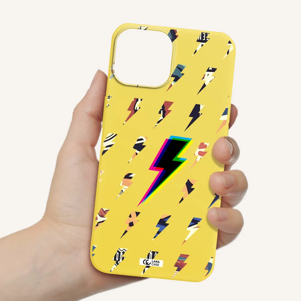 Thunder Glitch Apple iPhone 13 Silicone canary yellow Case