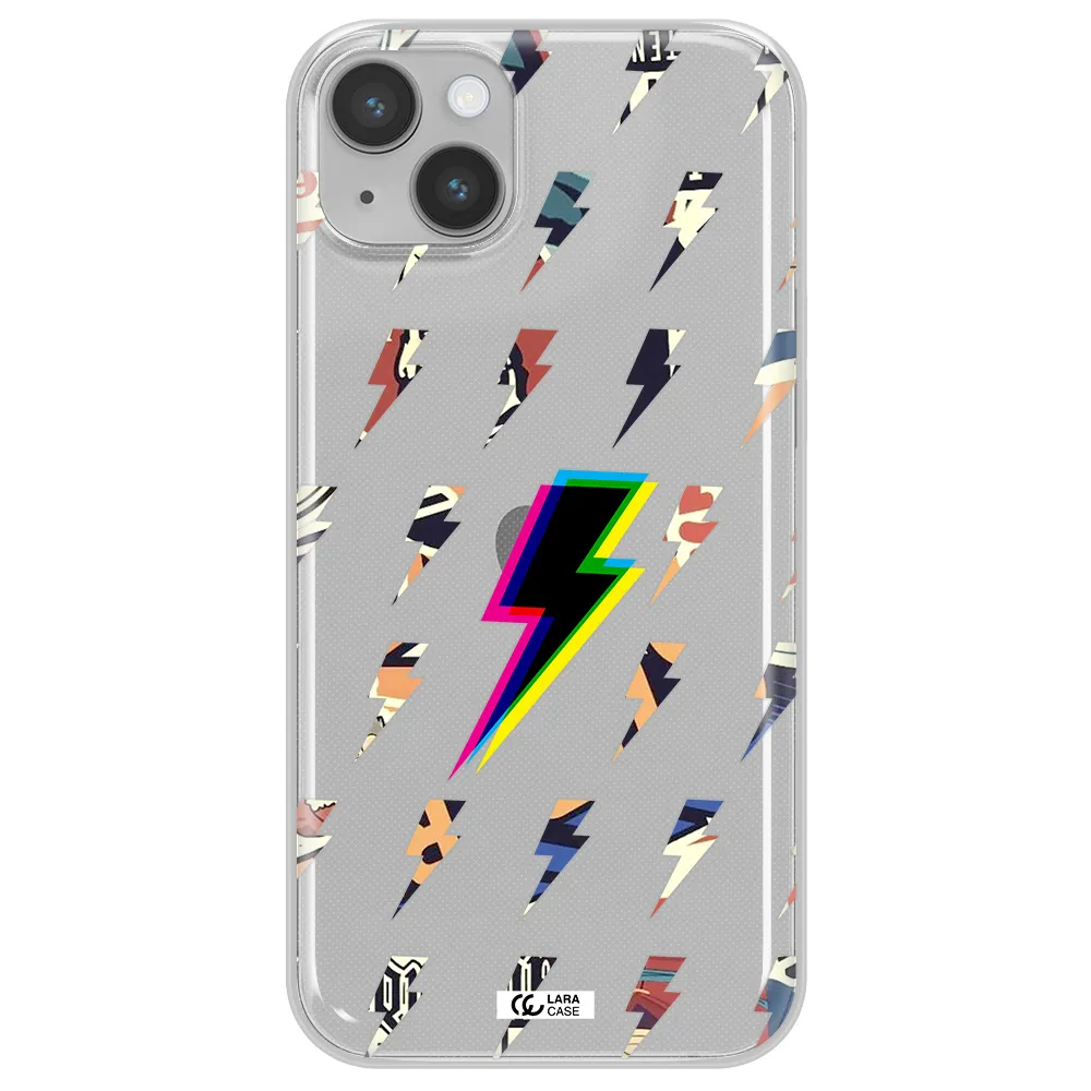 Thunder Glitch Apple iPhone 14 Clear TPU Case