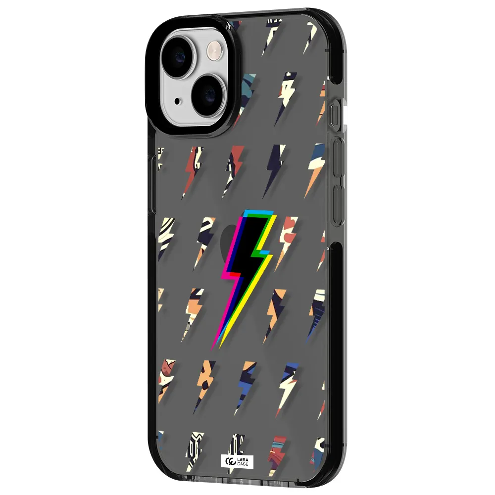 Thunder Glitch Apple iPhone 14 impact Smoke Black Case
