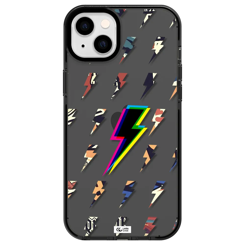 Thunder Glitch Apple iPhone 14 plus impact Smoke Black Case