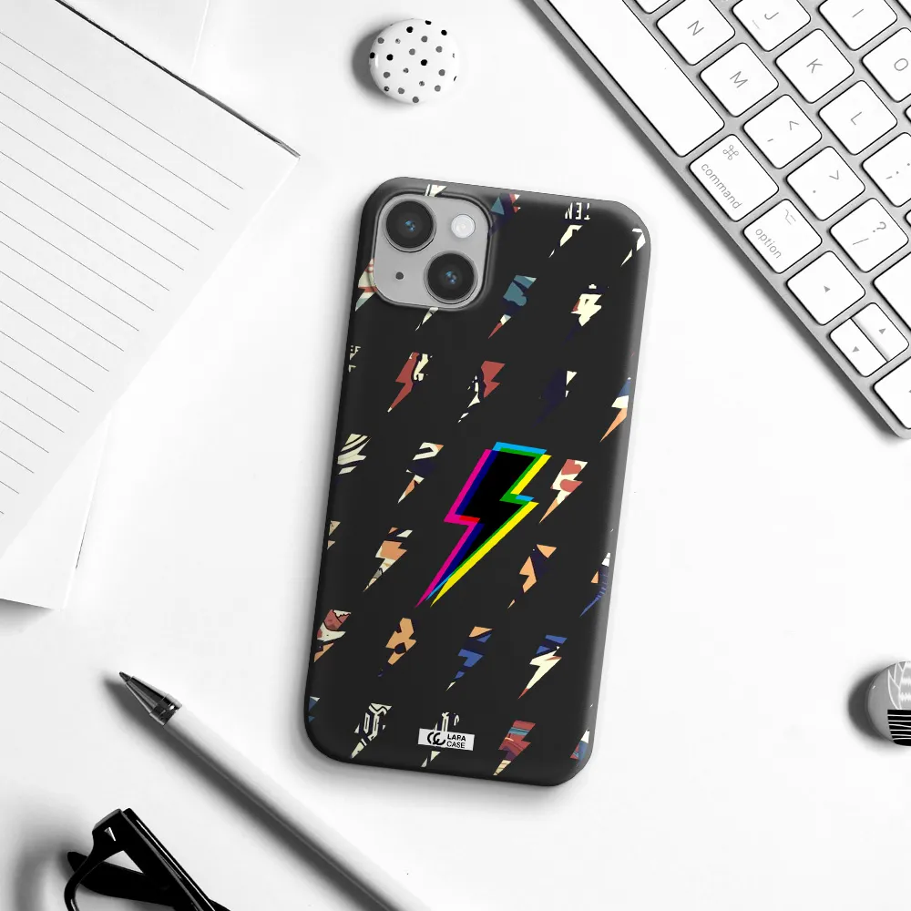Thunder Glitch Apple iPhone 14 plus Silicone black Case
