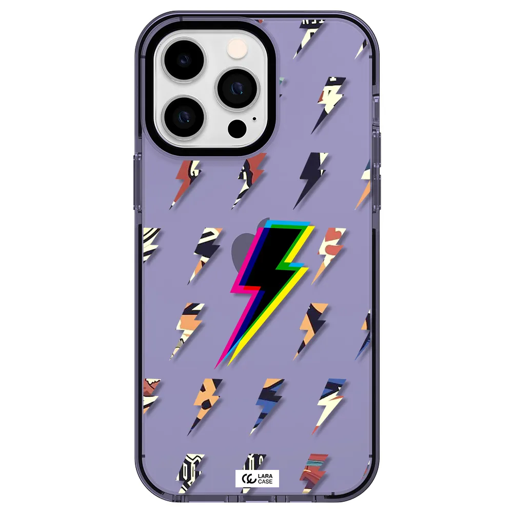 Thunder Glitch Apple iPhone 14 pro max impact Lilac Case
