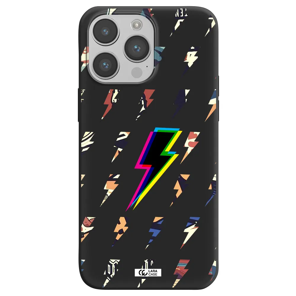 Thunder Glitch Apple iPhone 14 pro Silicone black Case