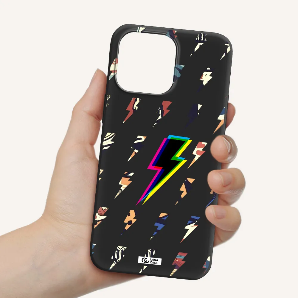 Thunder Glitch Apple iPhone 14 pro Silicone black Case