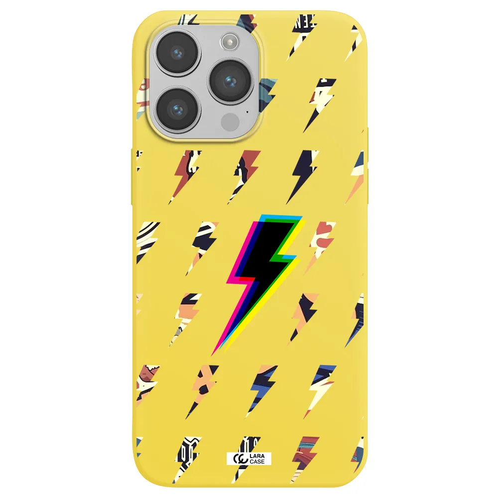 Thunder Glitch Apple iPhone 14 pro Silicone canary yellow Case