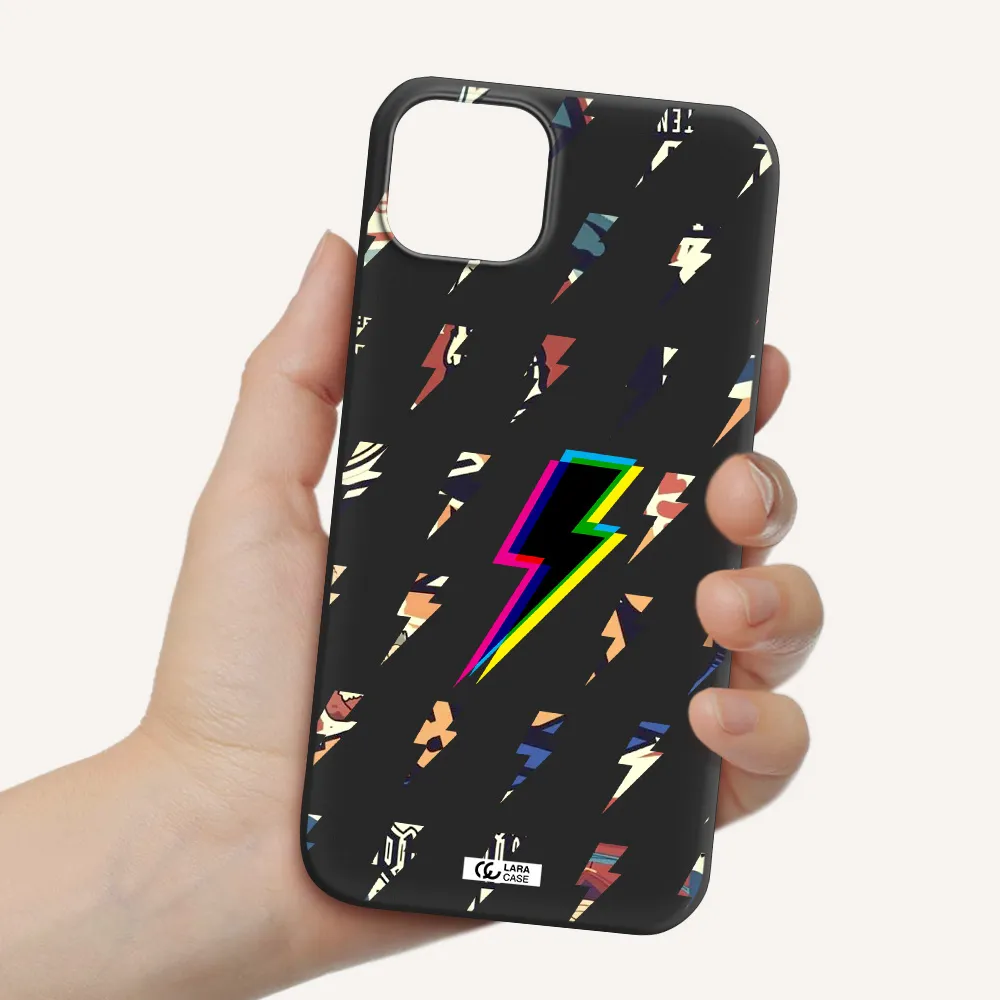 Thunder Glitch Apple iPhone 14 Silicone black Case