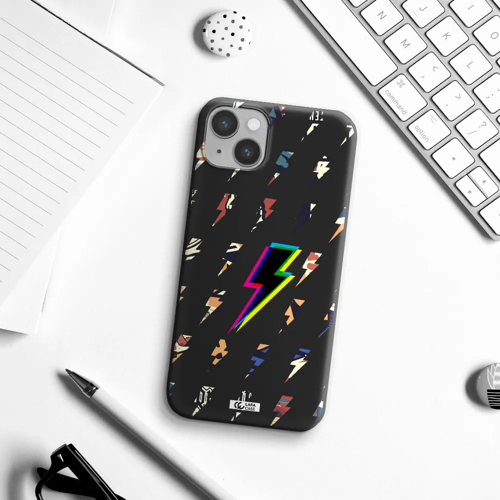 Thunder Glitch Apple iPhone 14 Silicone black Case