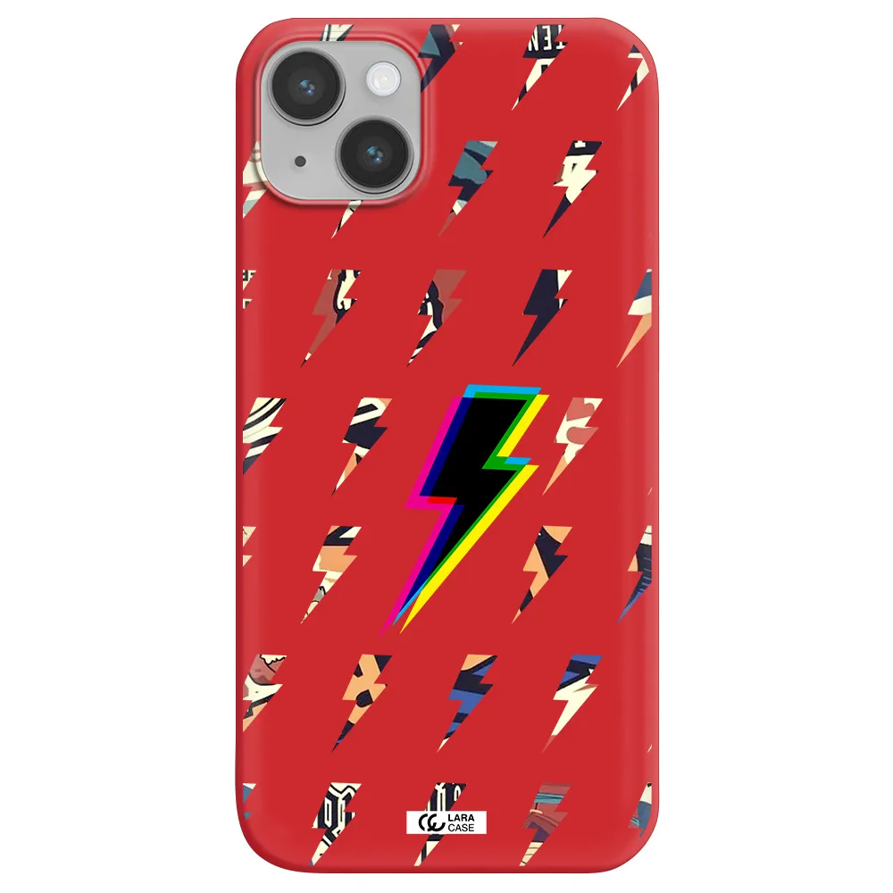 Thunder Glitch Apple iPhone 14 Silicone Imperial Red Case