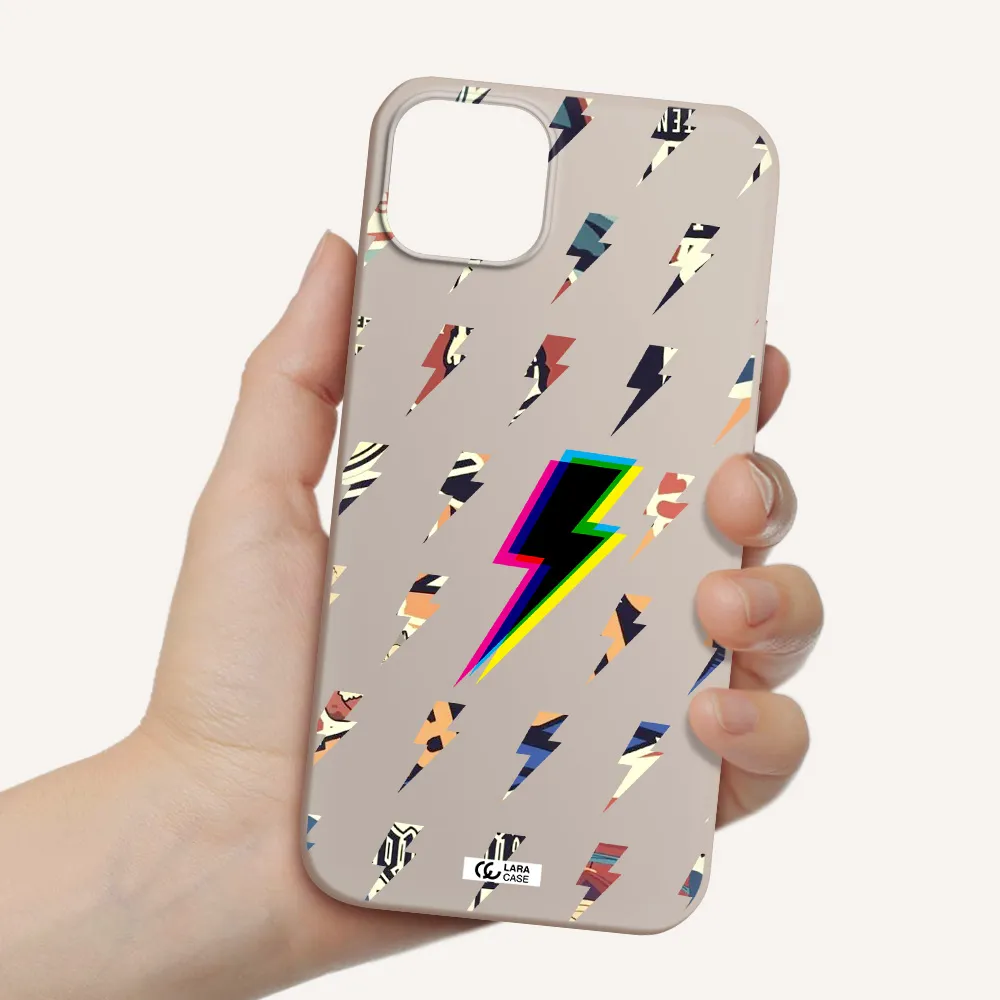 Thunder Glitch Apple iPhone 14 Silicone Stone Case