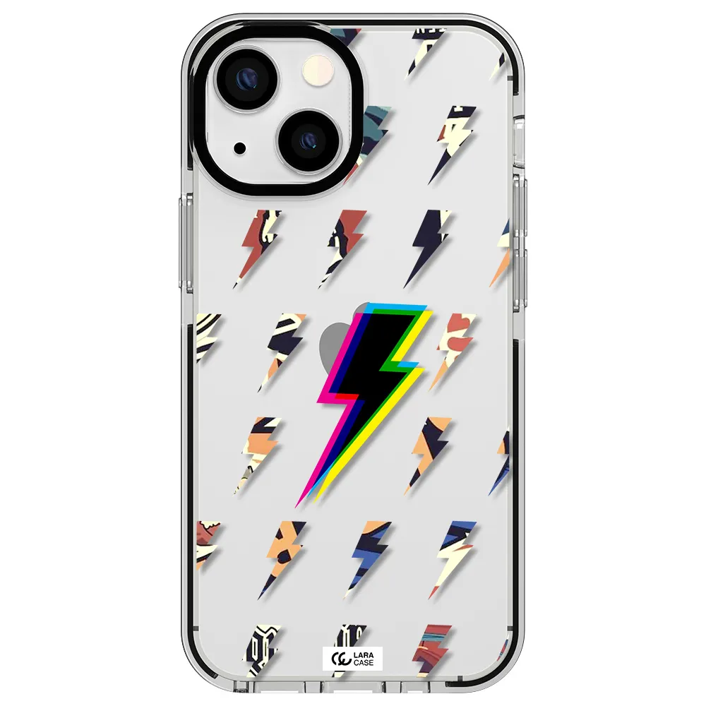 Thunder Glitch Apple iPhone 15 impact black border Case