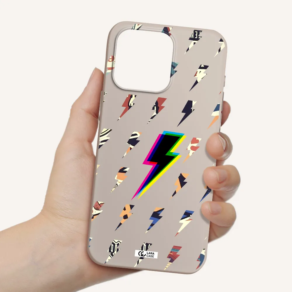 Thunder Glitch Apple Iphone 15 Pro max Silicone Stone Case