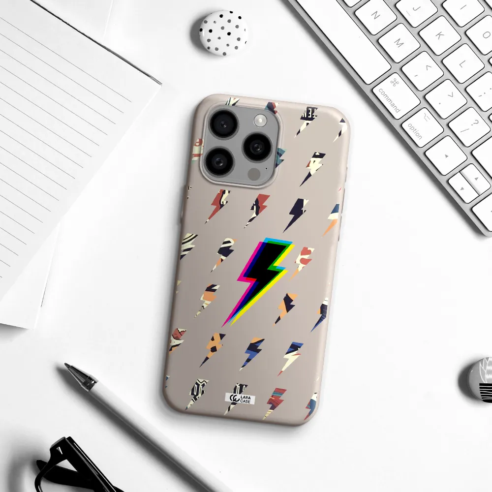 Thunder Glitch Apple Iphone 15 Pro max Silicone Stone Case